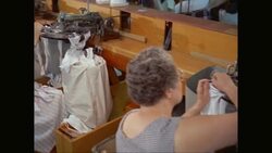 MS PAN Female workers working in textile industry / United States Stock Footage