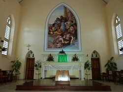 MS Shot of church inside / Mahe, Seychelles Stock Footage