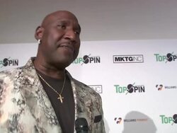 INTERVIEW - Darryl Dawkins talks about how he's grateful to give back since he is one of 11 kids, he enjoys being part of Topspin since he knows the money goes straight to the kids, his favorite teacher was in 10th grade Stock Footage