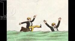 Animated 19th century zoetrope with boy chasing girl round a pillar Stock Footage