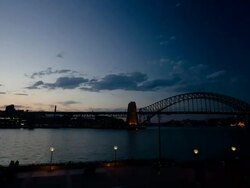 WS TU T/L View of harbor bridge at night / Sydney, new south wales, Australia Stock Footage