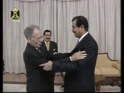 Saddam meets Algerian representative News Clip