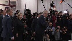 CLEAN : Half naked Femen activist crashes Czech president's vote News Clip