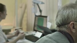 Computer diagnostics of eyesight Stock Footage