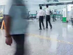 T/L WS PAN Guangzhou Airport Security. Stock Footage