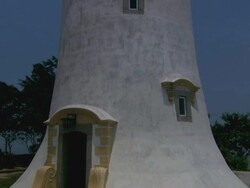 Full view of a lighthouse in Macau. Stock Footage