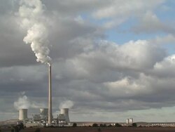 Coal-burning power plant Stock Footage