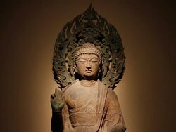 MS Buddhist Statue/xian,shaanxi,China Stock Footage