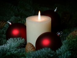 christmas candle and baubles Stock Footage