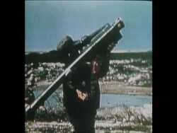 SYND 5-3-74 DEMONSTRATION OF ""REDEYE"" SURFACE TO AIR MISSILE News Clip