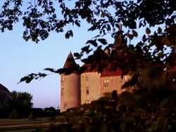 WS PAN View of 14 century medieval castle / Beauvoir, Allier, France  Stock Footage