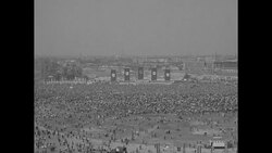 German President Heuss speaking to crowd of workers at May Day celebration in Berlin News Clip
