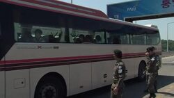 CLEAN : Peace activists march next to a military fence in South Korea News Clip