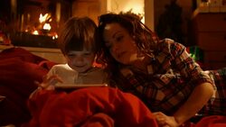 Mother and son in a New Year's Eve Stock Footage