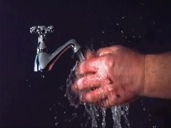 SLOMO tap and hand wash, high speed Stock Footage