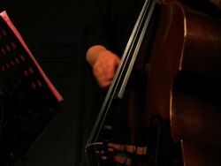 HD Male double bass player close-up Stock Footage