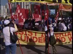 Thousands gather for first anti-WTO protest News Clip