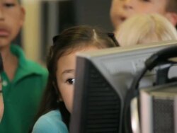 CU PAN TD Elemenaty School class in computer lab / Richmond, Virginia, United States  Stock Footage