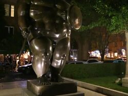 Yerevan, Cascade, night scene of the statues and gardens Stock Footage