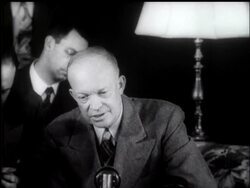 EISENHOWER DISCOUNTS WAR TALK News Clip