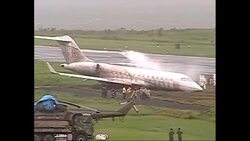 4:3 Plane carrying Filipino govt officials overshoots runway after Pope departs News Clip