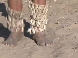 Ju hoansi San Bushmen of Nyae Nyae: dancing feet, Namibia Stock Footage