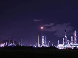 oil refinery at night, time lapse Stock Footage