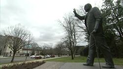 Churchill statue outside British Embassy News Clip
