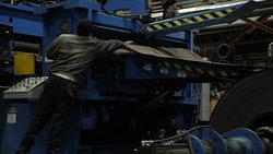 Steel coil in a Pittsburgh steelworks News Clip