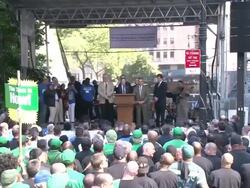 City Workers Rally For A New Contract At City Hall Stock Footage