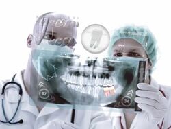 Doctors evaluate x-ray. Animation. Stock Footage
