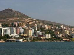 The port of Sarande. Stock Footage