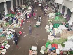  WS Vegetables wholesaling market / xi'an, shaanxi, china Stock Footage