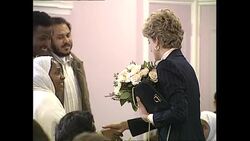 Princess Diana visits a YMCA centre in Stockwell News Clip