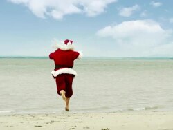 Santa Beach Stock Footage