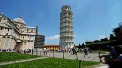 Famous architectural attraction Pisa in Italy Stock Footage