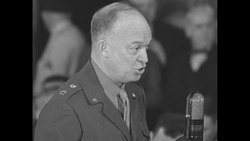 Gen. Eisenhower answers questions at Senate Military Affairs Committee hearing in 1945 News Clip