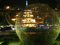 Yerevan, Cascade, night scene of the statues and gardens Stock Footage