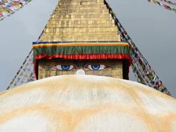 CU Shot of Boudhanath Stupa / Katmandu, Nepal Stock Footage