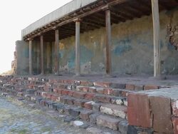 Yerevan, Erebuni castle, romm ancient frescoes Stock Footage