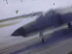 F-4 Phantom taking off during Vietnam War Stock Footage