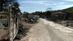 France Wildfires - burnt out caravans News Clip