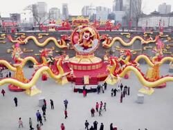 MS Tourists roaming new year lantern festival at city wall / xi'an, shaanxi, china Stock Footage