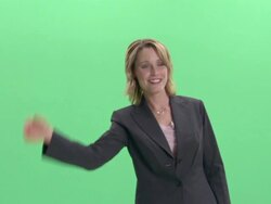 MS, Woman waving in studio Stock Footage