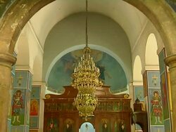 Tilt Down Shot St George Church Madaba Jordan Stock Footage