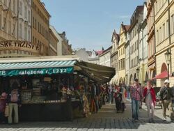 Havelsky trh Market, Old Town, Prague Stock Footage