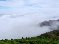 WS TU T/L Shot of Cloud sea at Jungbong (one of the mountaintop in Chirisan National Park) / Sancheong, Gyeongsangnam-do,South Korea  Stock Footage