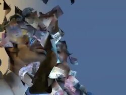 Falling Canadian currency on Businessman Stock Footage