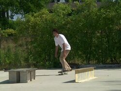 Skateboarding Frontside Five O Grind Stock Footage