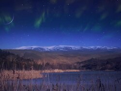 Aurora Borealis and meteors Stock Footage